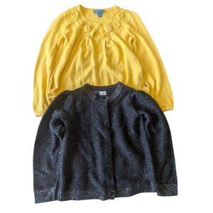 Girls 5/5T/XS Cardigan Lot – 2-Piece ,Yellow Lace & DarkGlitter, (Gap, Place)